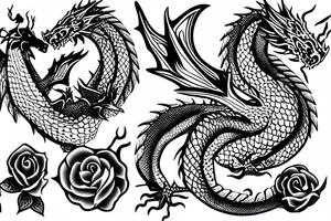 A dragon made from roses tattoo idea