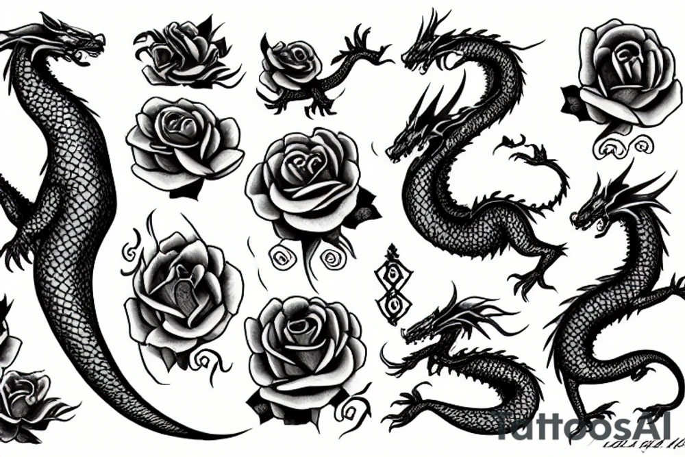 A dragon made from roses tattoo idea