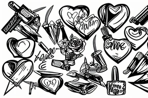 barbwire trucks knives hearts girls tattoo idea