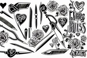 barbwire trucks knives hearts girls tattoo idea