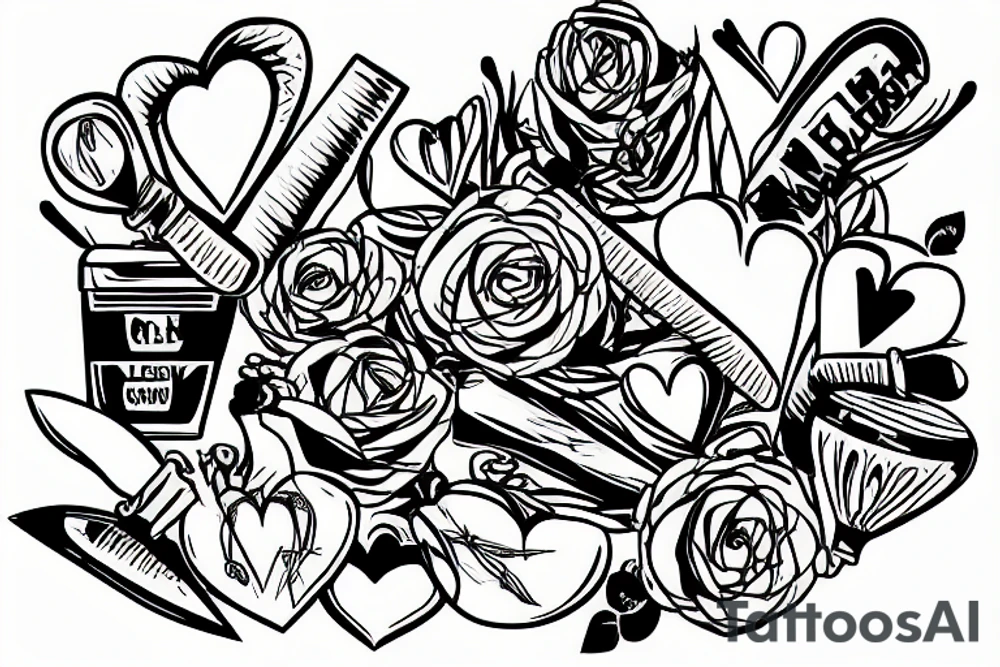 barbwire trucks knives hearts girls tattoo idea