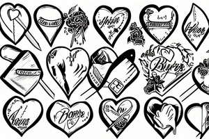 barbwire trucks knives hearts girls tattoo idea
