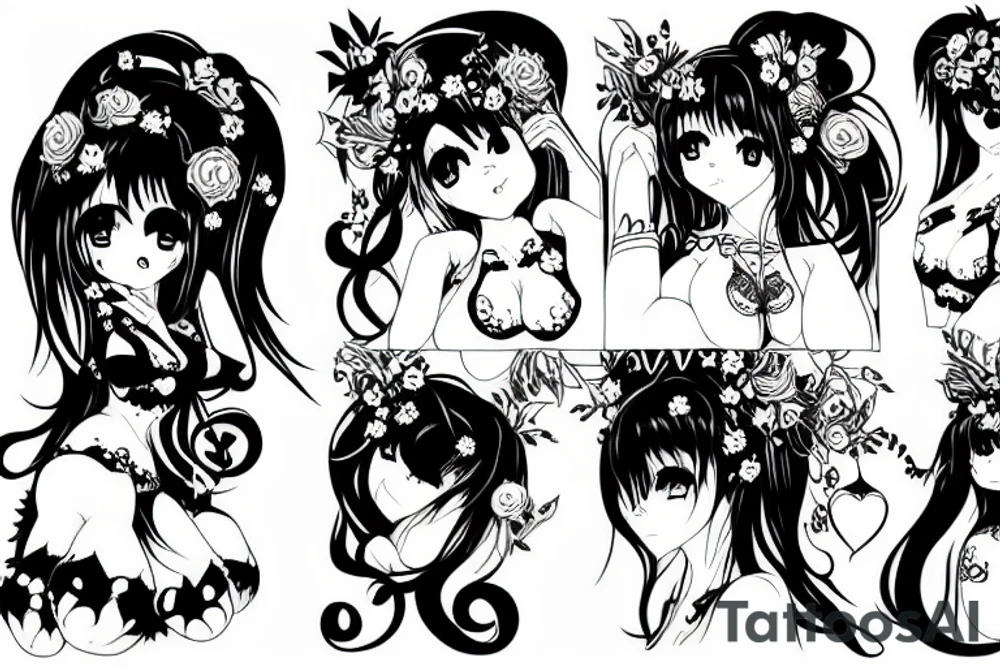 big titty goth girl anime tattoo idea
