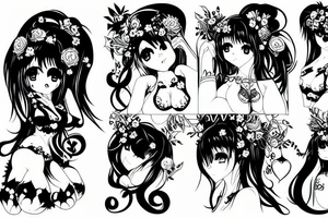 big titty goth girl anime tattoo idea