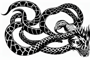 ouroboros snake killing an angel tattoo idea