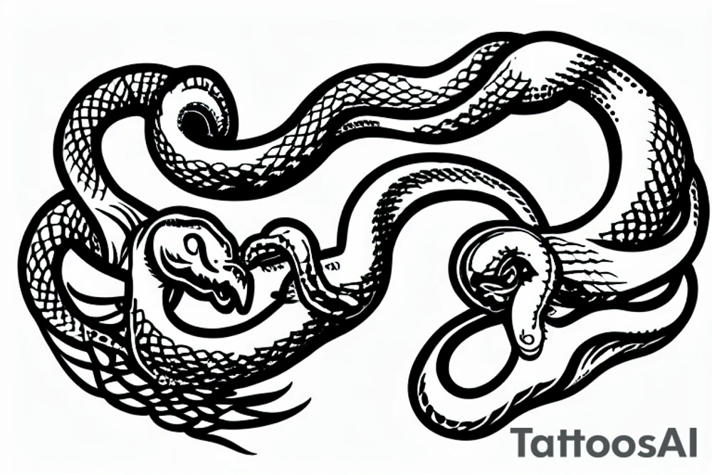 ouroboros snake killing an angel tattoo idea