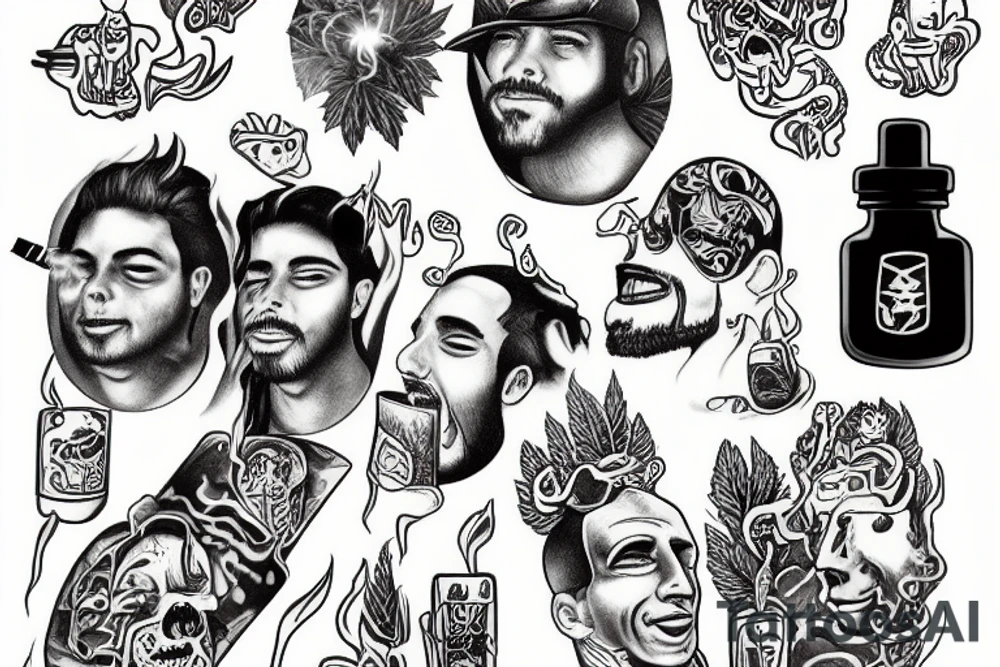 me and the boys smoking weed in new york tattoo idea