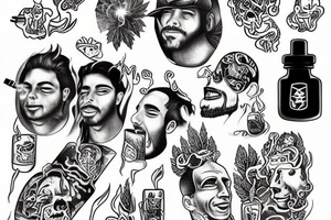me and the boys smoking weed in new york tattoo idea