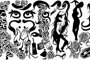 hacker putting his nose in a bend over girls back tattoo idea