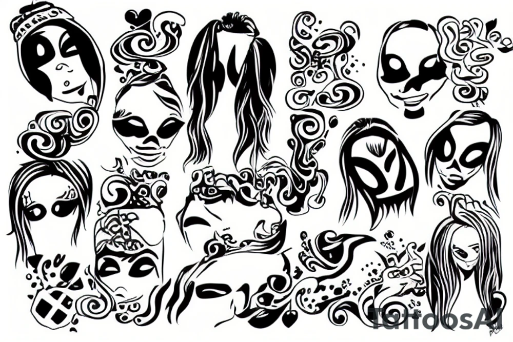 hacker putting his nose in a bend over girls back tattoo idea