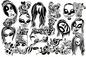 hacker putting his nose in a bend over girls back tattoo idea