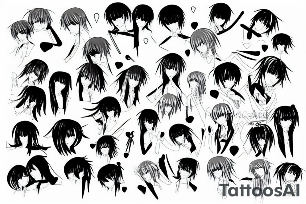 emo sad  fangirl anime tattoo idea