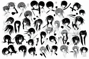 emo sad  fangirl anime tattoo idea