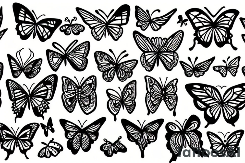 butterfly anker tribal tattoo idea