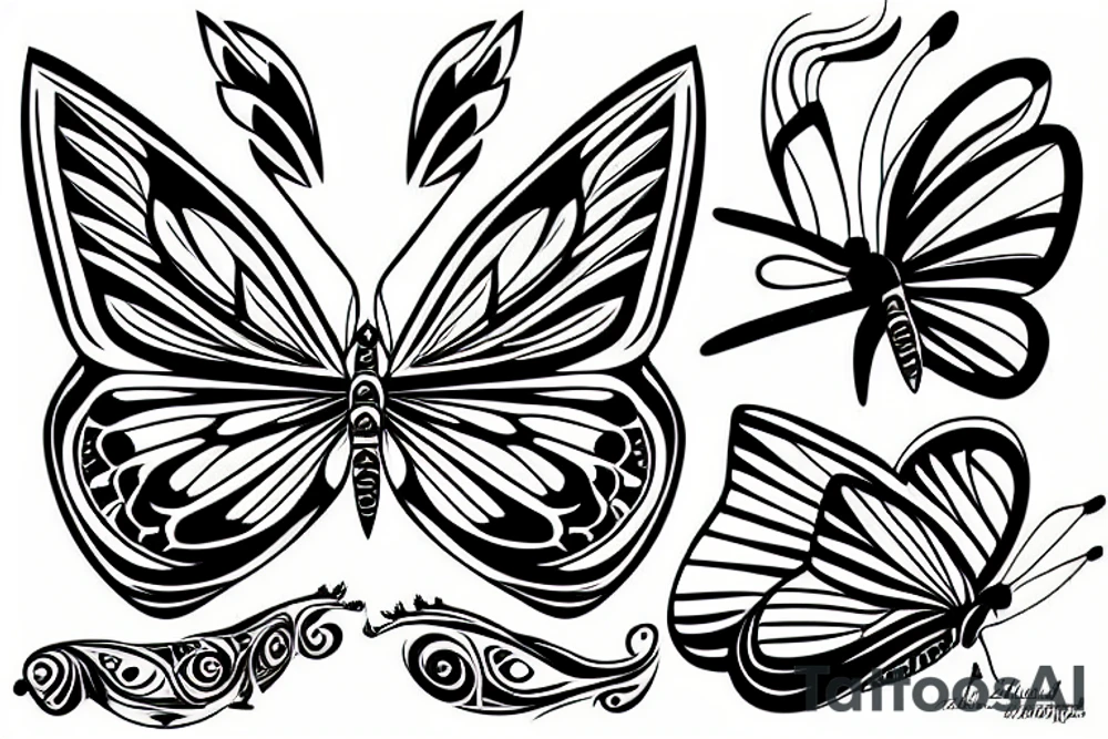 butterfly anker tribal tattoo idea