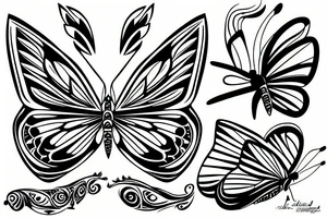 butterfly anker tribal tattoo idea