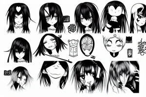 anime sad killing psycho girl tattoo idea