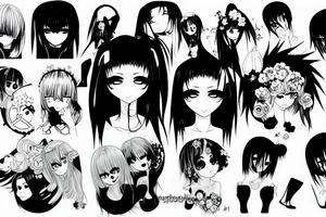anime sad killing psycho girl tattoo idea