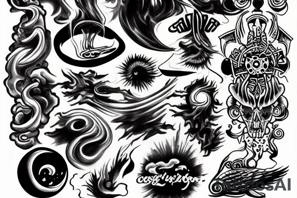 god smoking the universe tattoo idea