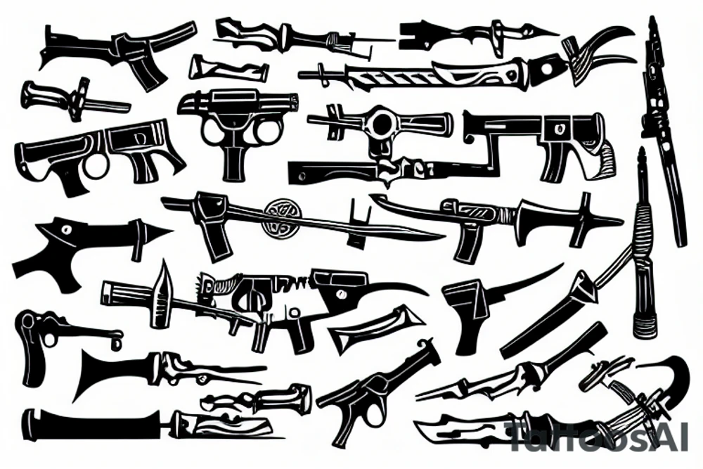 weapons of the future tattoo idea