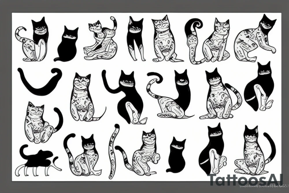 girl spreading legs to show her cat tattoo idea