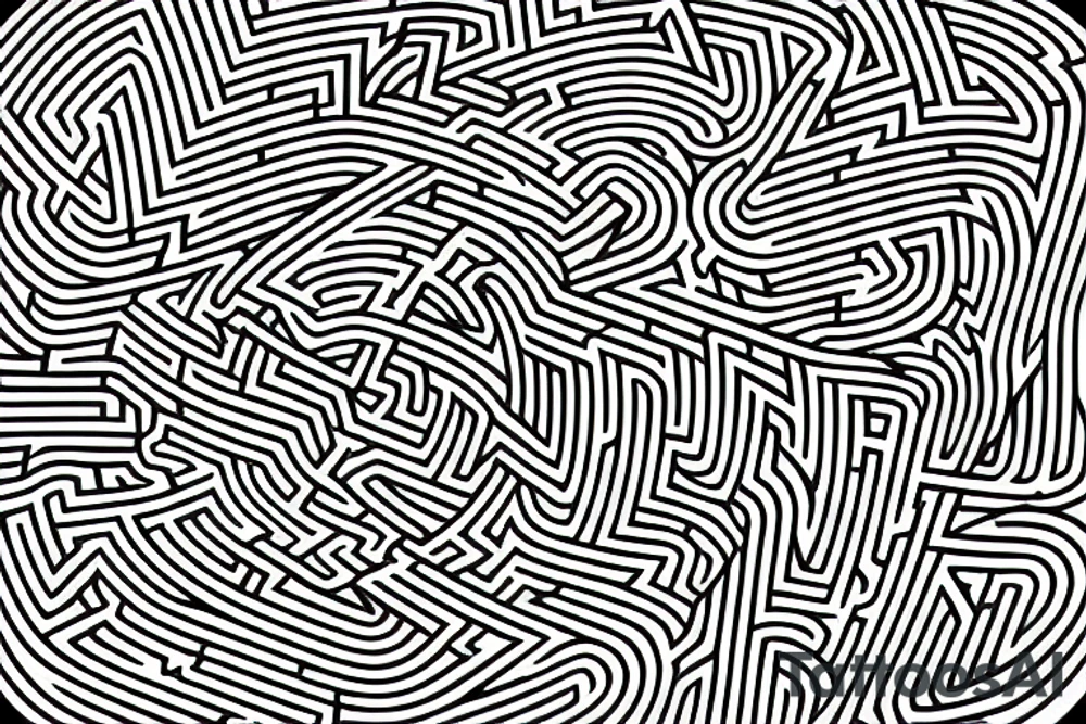 maze in a maze in a maze in a maze recursion tattoo idea