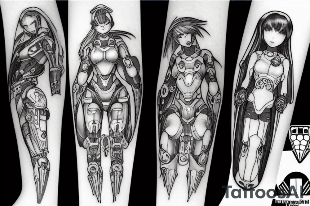 halo 2 anime girl tattoo idea