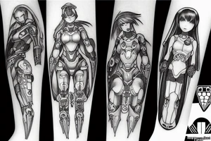 halo 2 anime girl tattoo idea