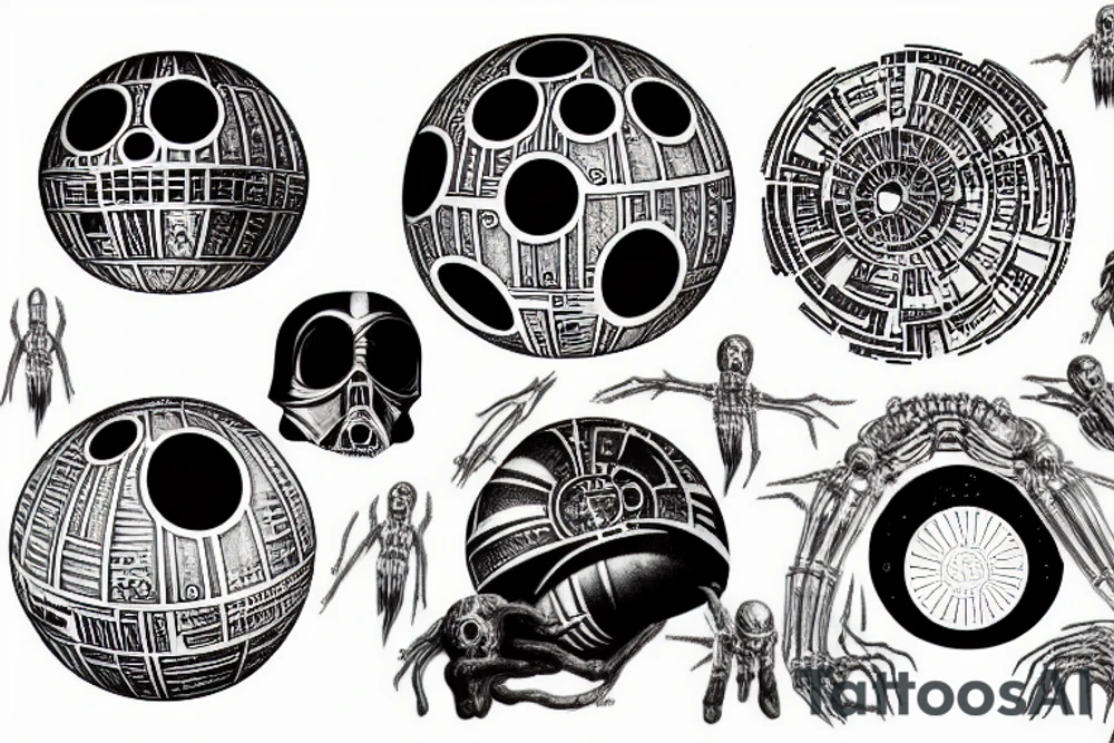 hr giger death star tattoo idea