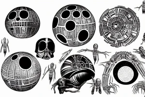 hr giger death star tattoo idea