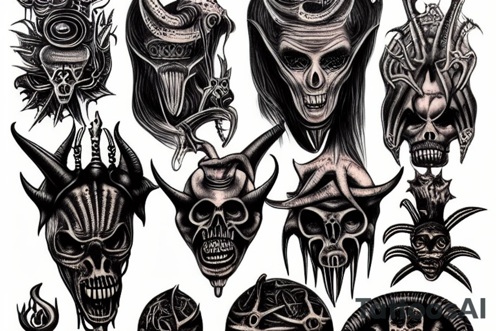 hr giger satan tattoo idea
