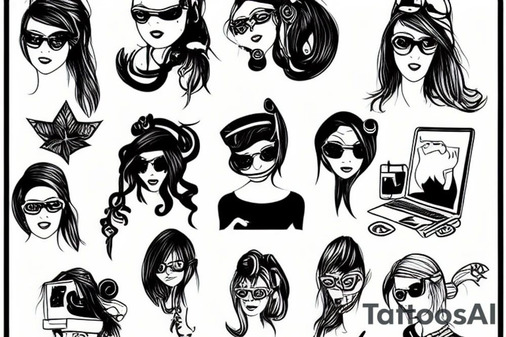 hacker girl tattoo idea