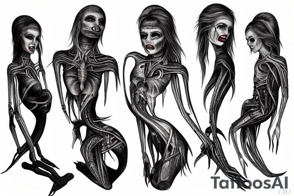 hr giger girl tattoo idea