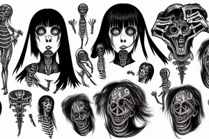 Junji Ito hr giger anime girl tattoo idea
