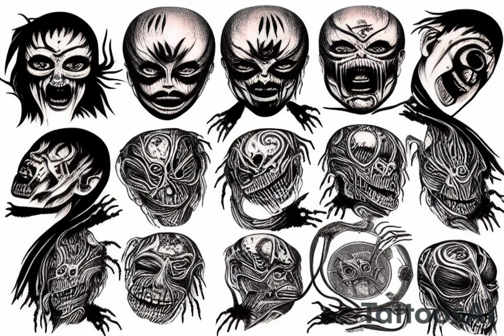 Junji Ito hr giger spider tattoo idea