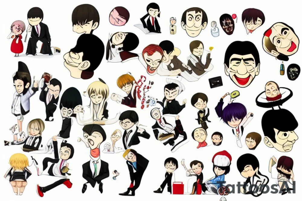 Mr Bean anime tattoo idea