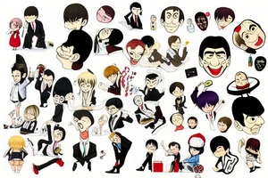 Mr Bean anime tattoo idea
