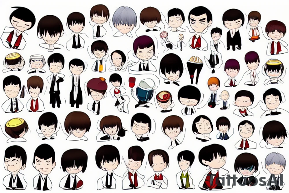 Mr Bean anime boy tattoo idea