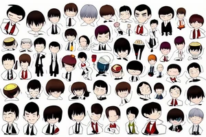 Mr Bean anime boy tattoo idea