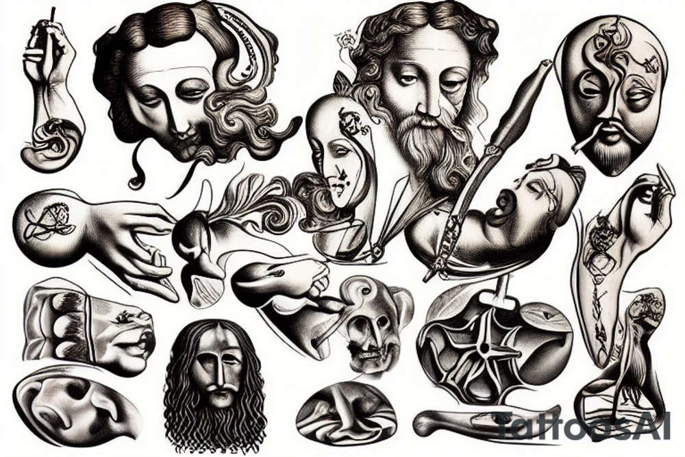 Leonardo da Vinci Dali tattoo idea