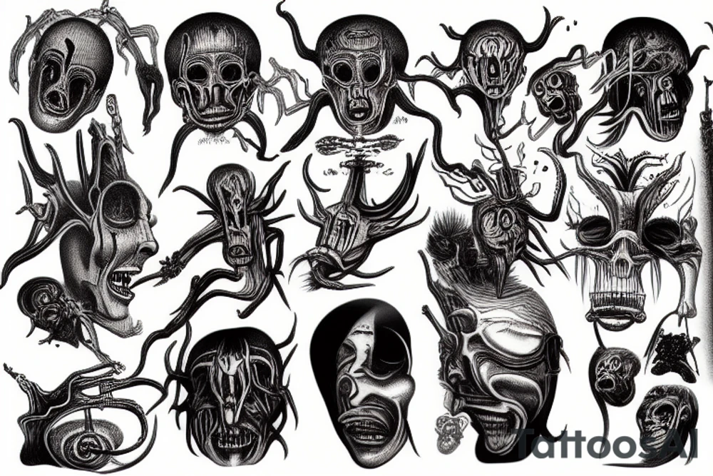 Dali Junji Ito hr giger tattoo idea
