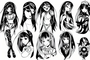 Halo Anime Girl tattoo idea