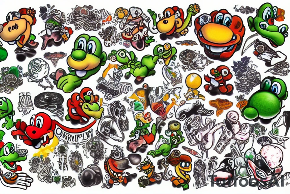 big yoshi tattoo idea