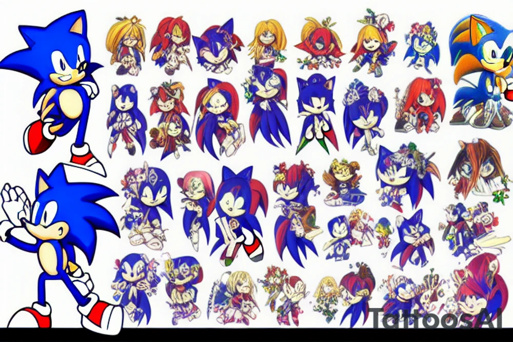 sonic anime girl tattoo idea