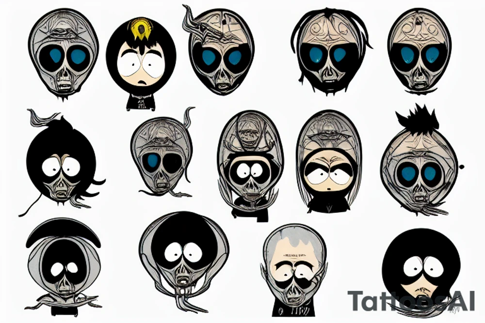 south park dali giger tattoo idea