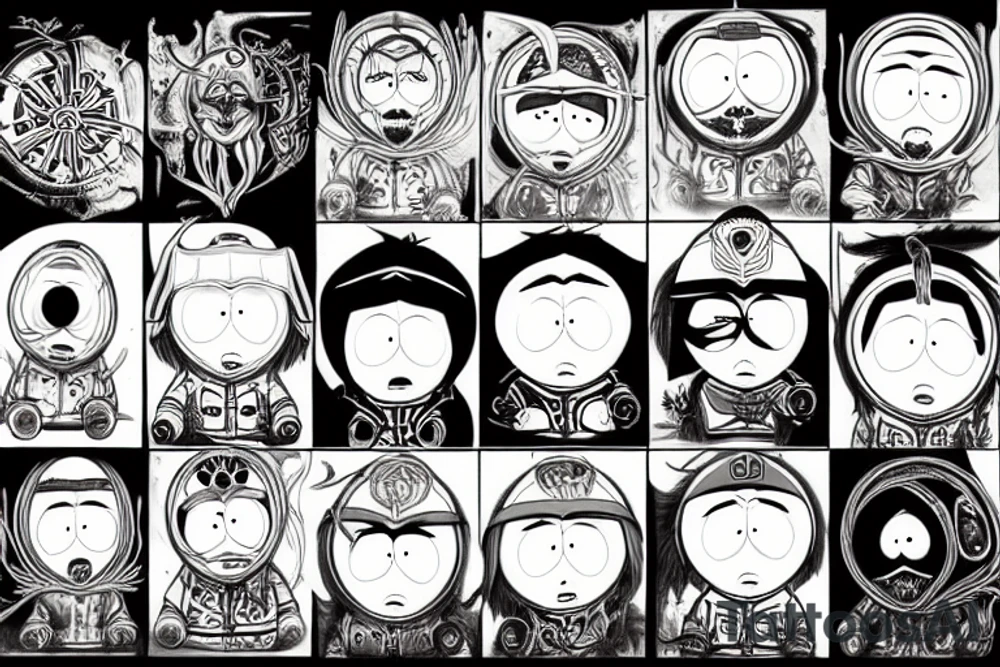 south park dali giger tattoo idea