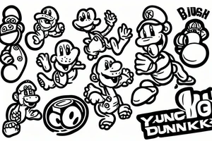 BIG YOSHI videogame dunkey funny tattoo idea