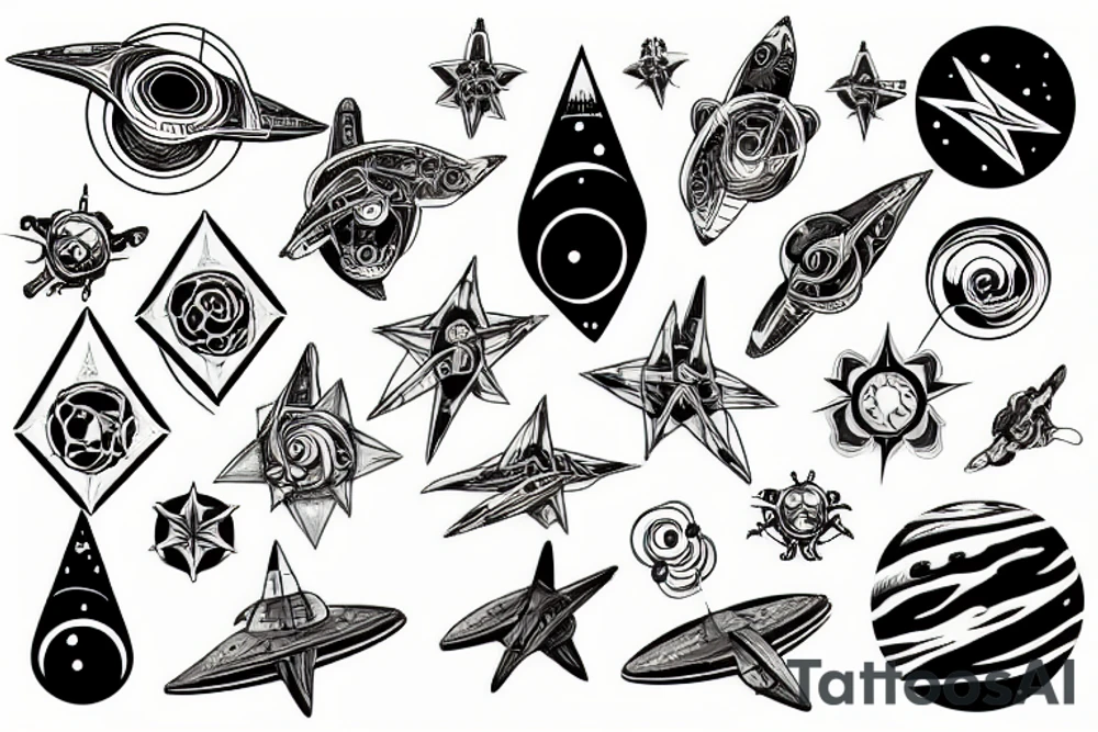 science fiction starship tattoo idea