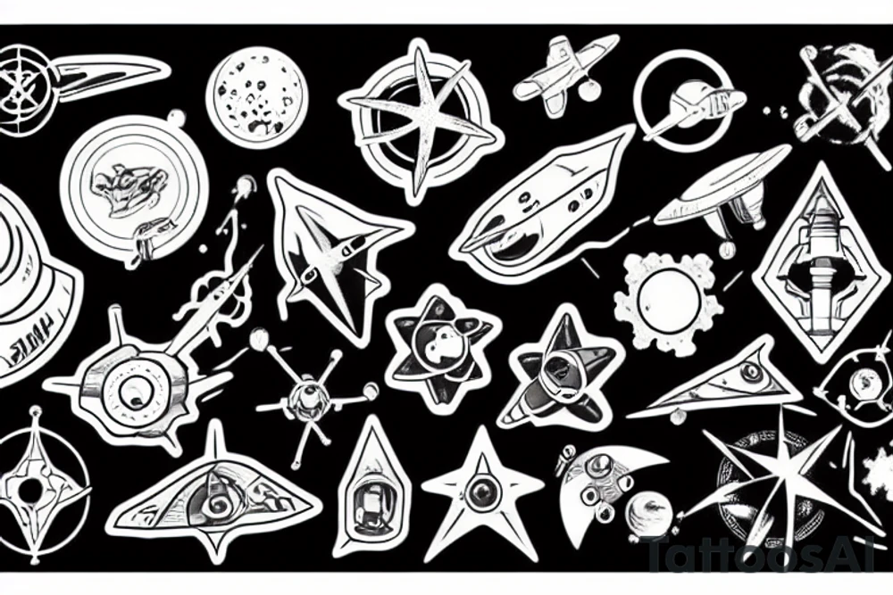 science fiction starship tattoo idea