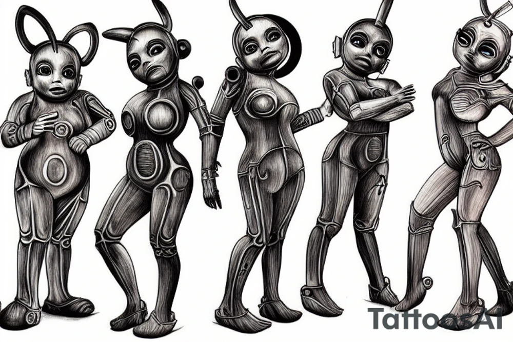 sexy teletubbies giger tattoo idea